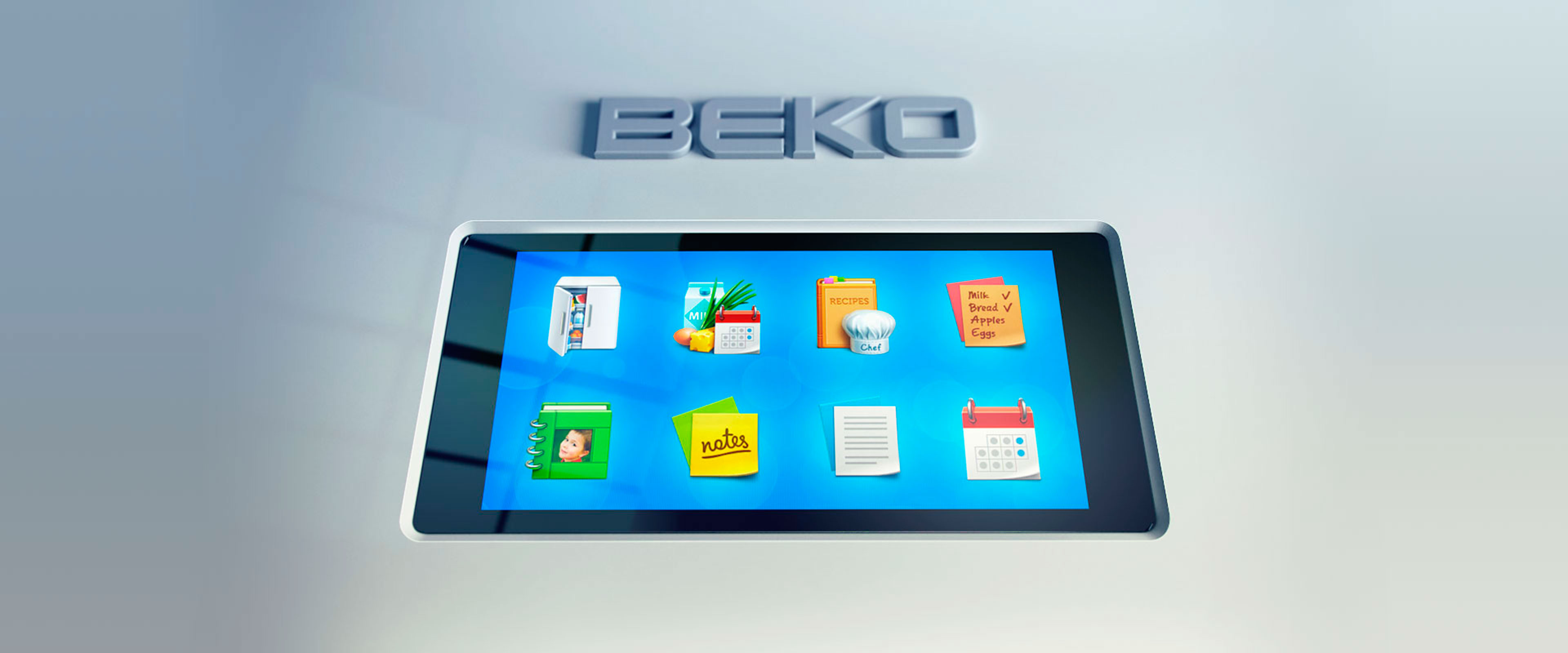 Custom icons design on BEKO refrigerator interface