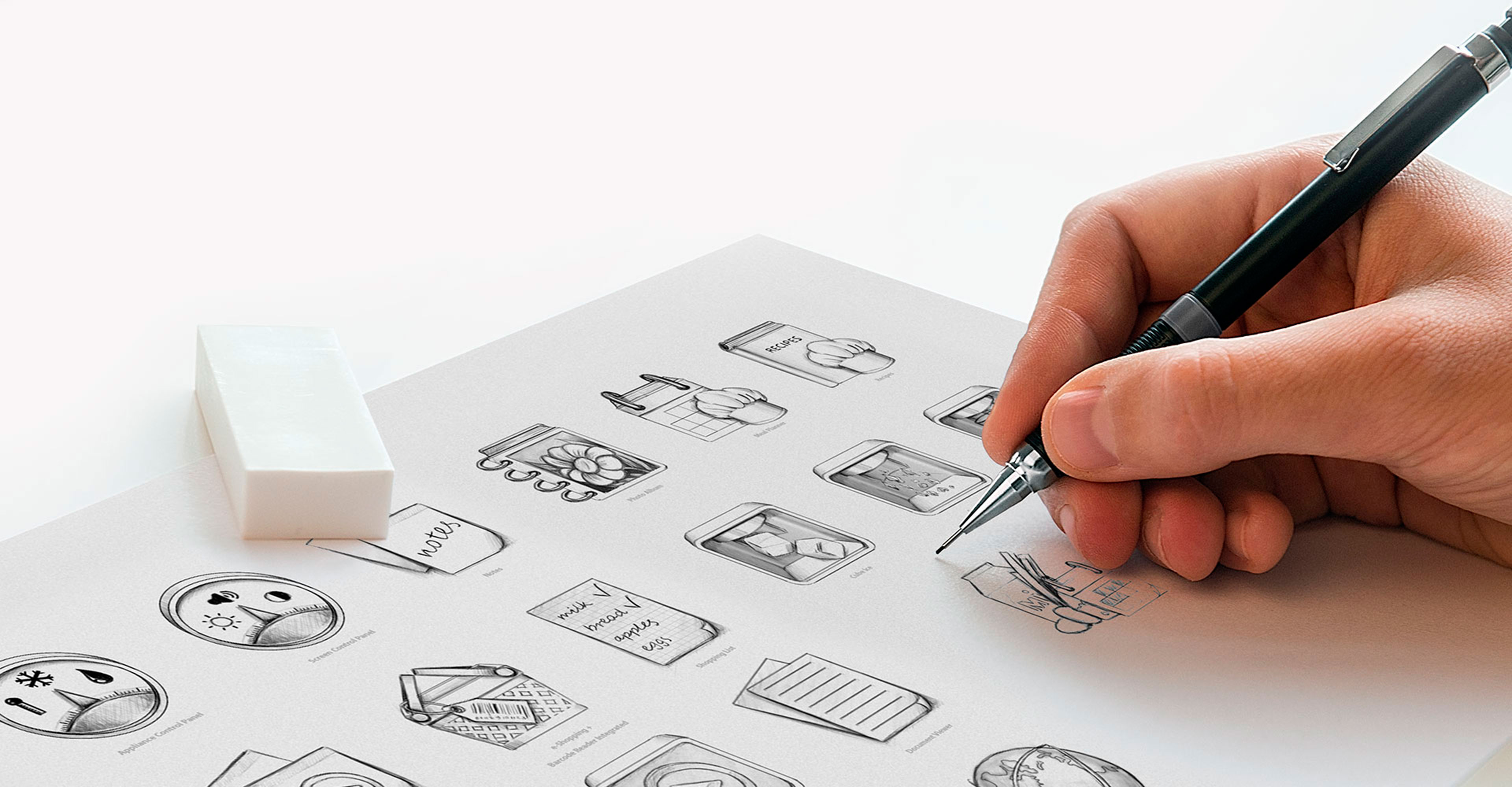Icons design process - Sketches